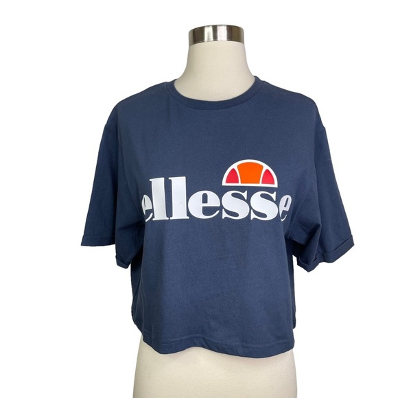 Ellesse Womens Alberta Cropped T-Shirt Navy, Large - Picture 2 of 12